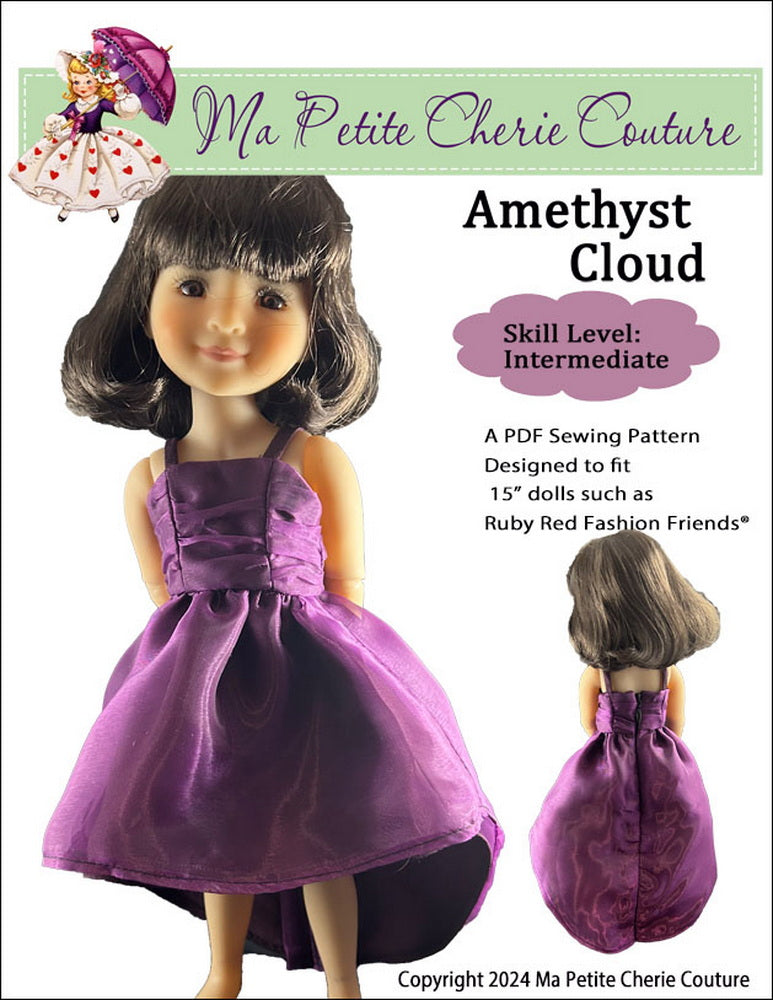 Mon Petite Cherie Couture Ruby Red Fashion Friends Amethyst Cloud Doll Clothes Pattern For 15" Ruby Red Fashion Friends® Pixie Faire