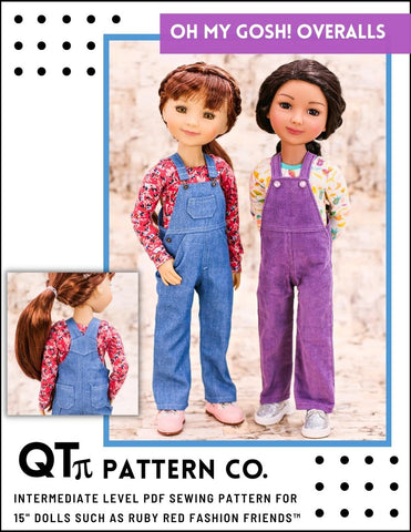 QTπ Pattern Co Ruby Red Fashion Friends Oh My Gosh! Overalls Doll Clothes Pattern For 15" Ruby Red Fashion Friends Dolls Pixie Faire