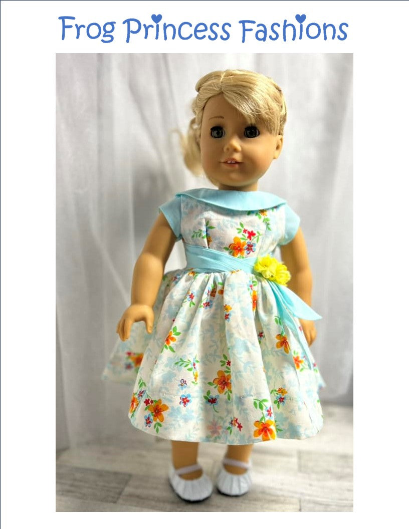Frog Princess Fashions 18 Inch Historical Cotillion Club Gown 18" Doll Clothes Pattern Pixie Faire