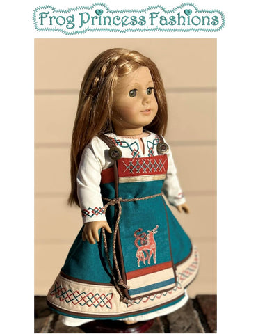 Nordic Inspired 18" Doll Machine Embroidery Design Set for the Salbjorg Dress