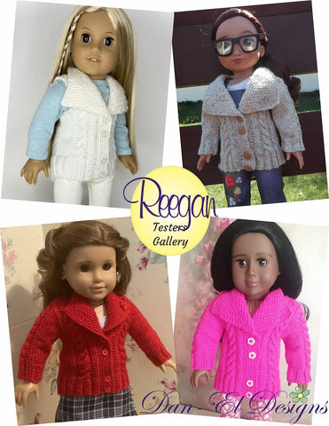 Dan-El Designs Knitting Reegan 18" Doll Knitting Pattern Pixie Faire