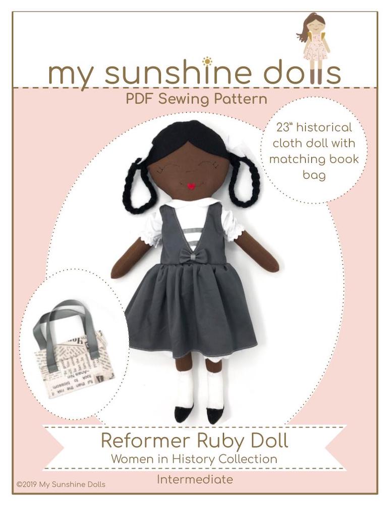 My Sunshine Dolls BOGO Cloth doll Reformer Ruby 23" Cloth Doll Pattern Pixie Faire