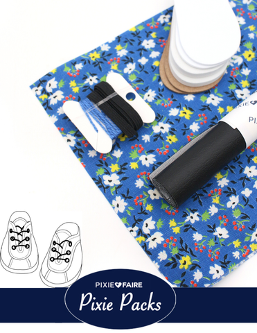 Pixie Faire Pixie Packs Pixie Packs Blue Floral Retro Sneakers Shoe Collection Pixie Faire