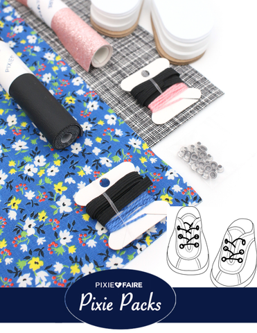 Pixie Faire Pixie Packs Pixie Packs Blue Floral Retro Sneakers Shoe Collection Pixie Faire