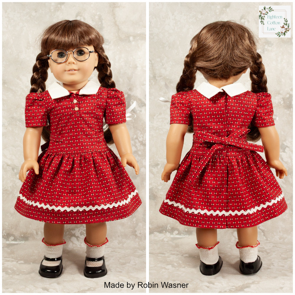 Eighteen Cotton Lane 18 Inch Historical Let's Meet the Teacher! 18" Doll Clothes Pattern Pixie Faire