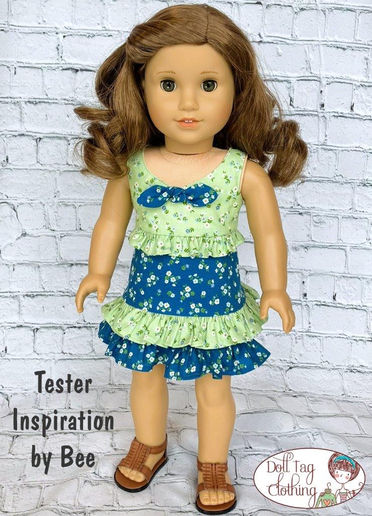 Doll Tag Clothing 18 Inch Modern Ruffleberry Sundress 18" Doll Clothes Pattern Pixie Faire