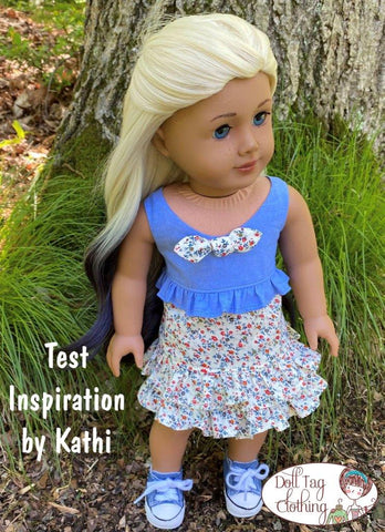 Doll Tag Clothing 18 Inch Modern Ruffleberry Sundress 18" Doll Clothes Pattern Pixie Faire