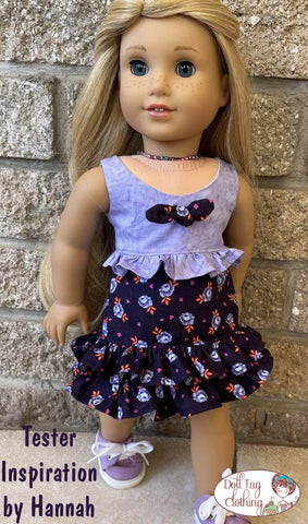 Doll Tag Clothing 18 Inch Modern Ruffleberry Sundress 18" Doll Clothes Pattern Pixie Faire