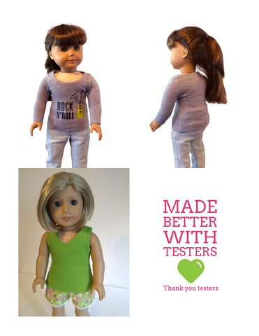 Stacy and Stella 18 Inch Modern Seamless Shell Top 18" Doll Clothes Pattern Pixie Faire