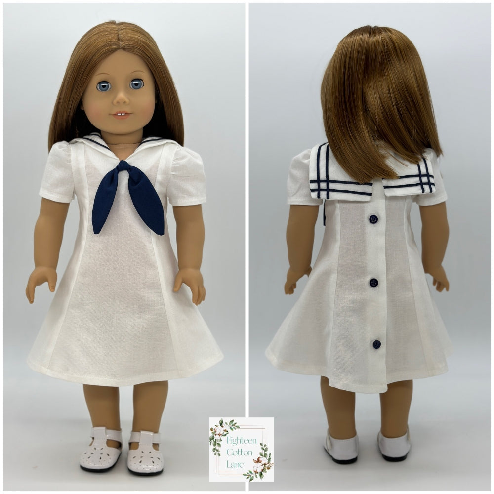 Eighteen Cotton Lane 18 Inch Historical Let's Salute the Navy! 18" Doll Clothes Pattern Pixie Faire