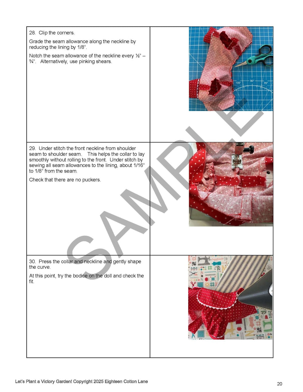 Eighteen Cotton Lane 18 Inch Historical Let's Plant a Victory Garden! 18" Doll Clothes Pattern Pixie Faire