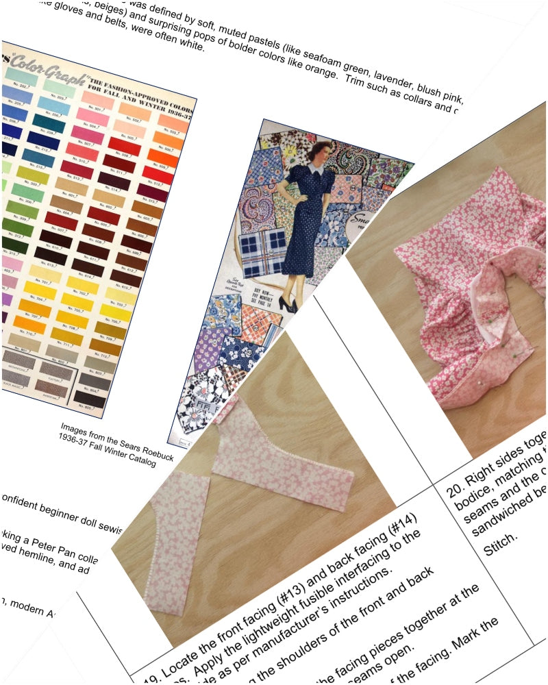 Eighteen Cotton Lane 18 Inch Historical Let's Be Friends! 18" Doll Clothes Pattern Pixie Faire