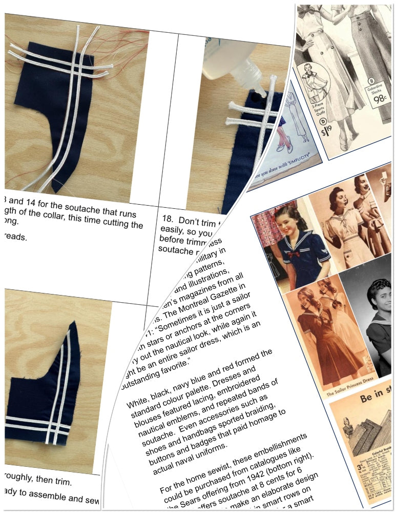 Eighteen Cotton Lane 18 Inch Historical Let's Salute the Navy! 18" Doll Clothes Pattern Pixie Faire