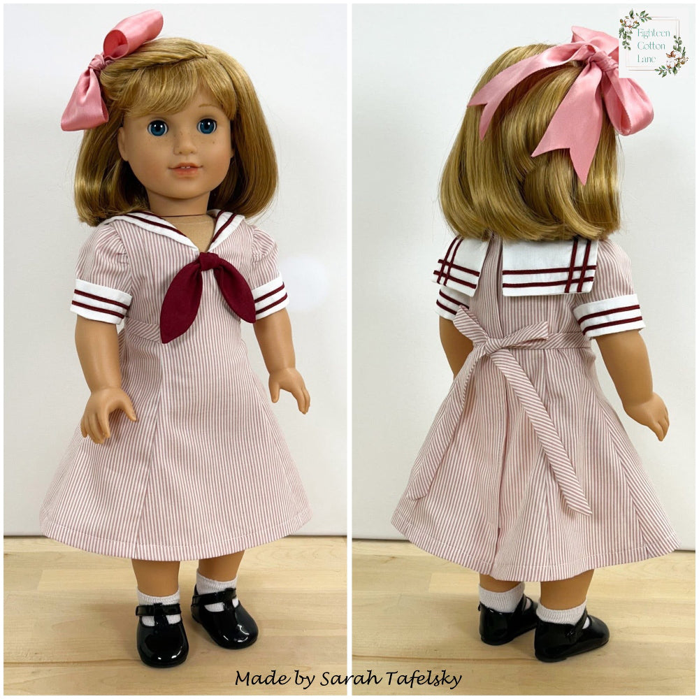 Eighteen Cotton Lane 18 Inch Historical Let's Salute the Navy! 18" Doll Clothes Pattern Pixie Faire