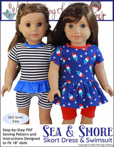 Sea & Shore Skort Dress 18" Doll Clothes