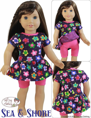 Doll Tag Clothing 18 Inch Modern Sea & Shore Skort Dress 18" Doll Clothes Pixie Faire