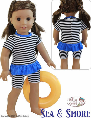 Doll Tag Clothing 18 Inch Modern Sea & Shore Skort Dress 18" Doll Clothes Pixie Faire