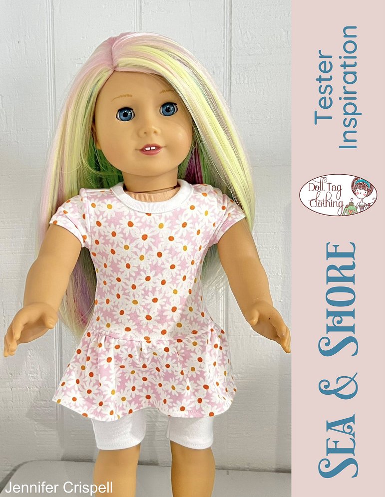 Doll Tag Clothing 18 Inch Modern Sea & Shore Skort Dress 18" Doll Clothes Pixie Faire