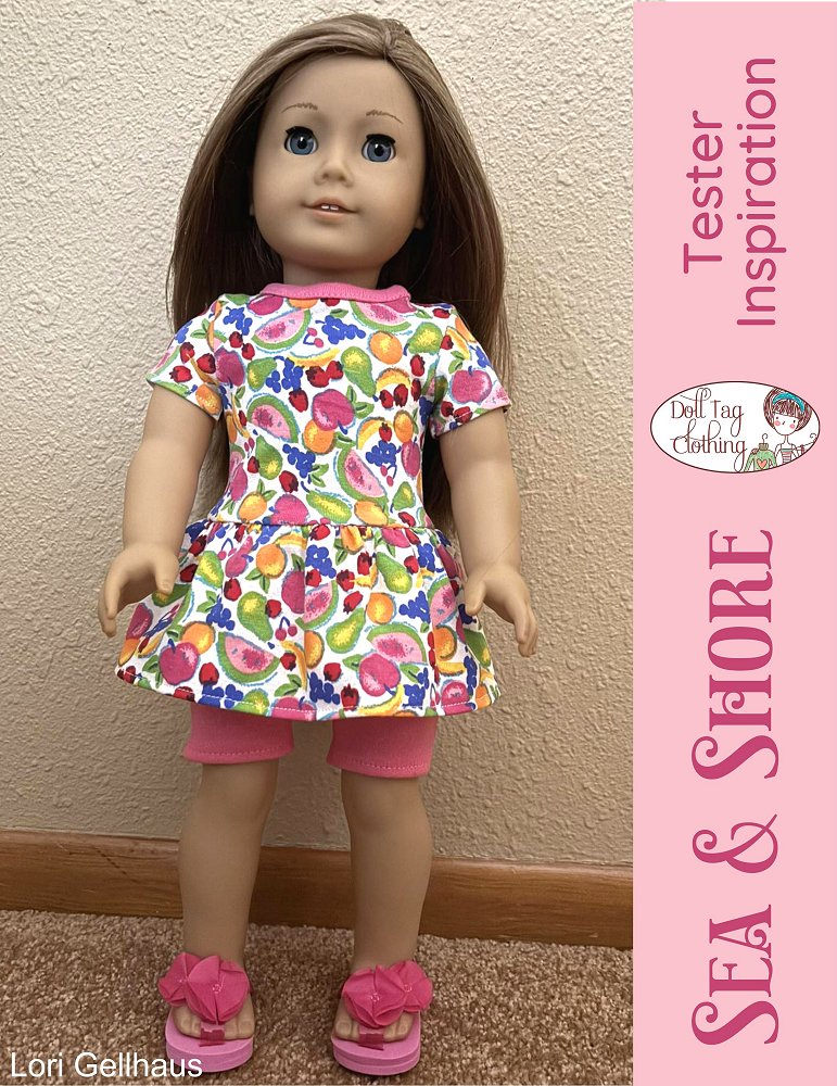 Doll Tag Clothing 18 Inch Modern Sea & Shore Skort Dress 18" Doll Clothes Pixie Faire