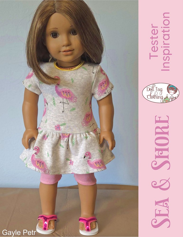 Doll Tag Clothing 18 Inch Modern Sea & Shore Skort Dress 18" Doll Clothes Pixie Faire