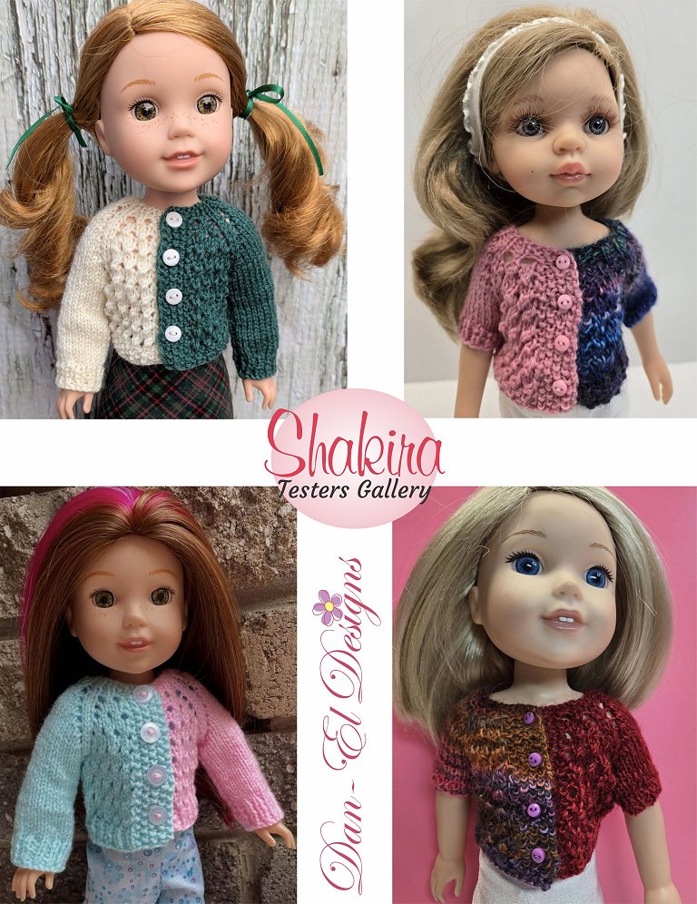 Dan-El Designs Knitting Shakira 14-14.5" Doll Clothes Knitting Pattern Pixie Faire
