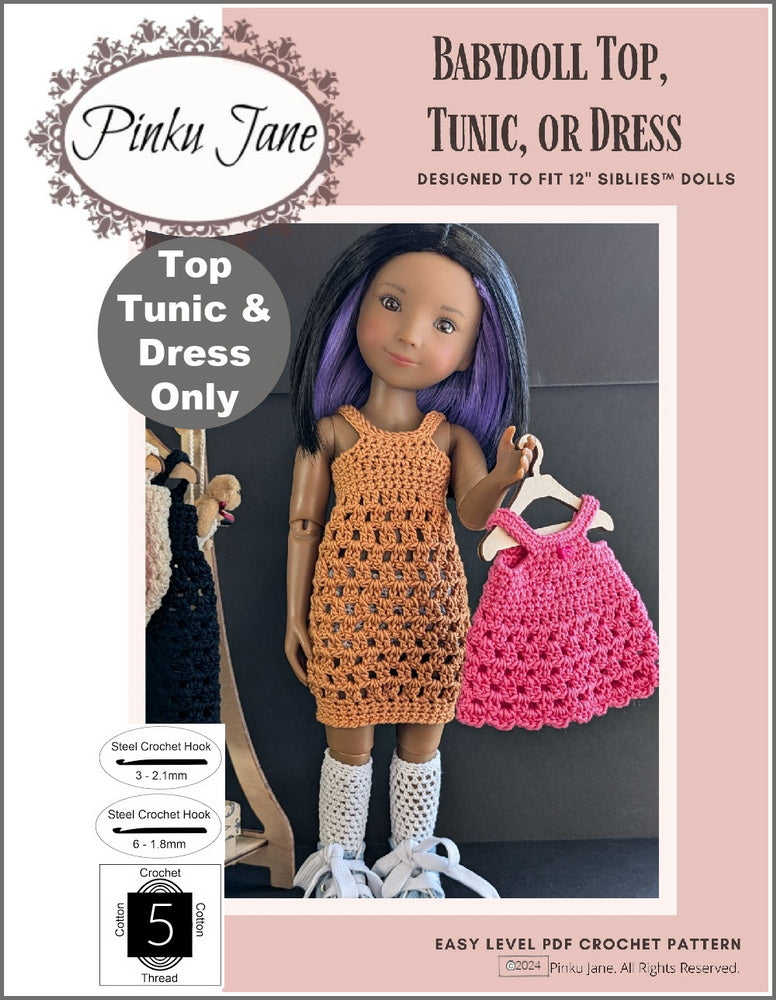 Babydoll Top, Tunic, or Dress Crochet Pattern For 12