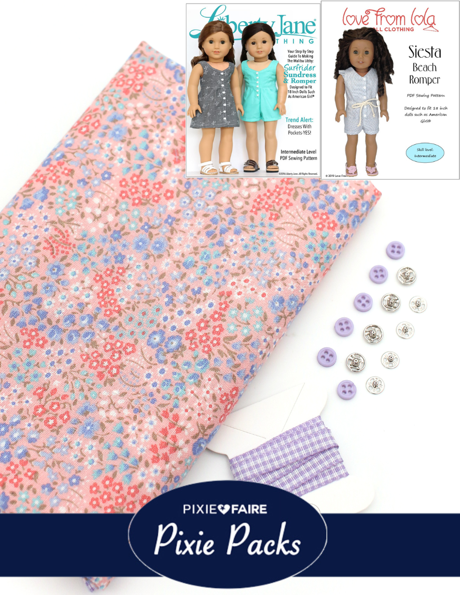 Pixie Faire Pixie Packs Limited Edition Pixie Pack Lavender Fields Siesta Beach Romper Kit Pixie Faire