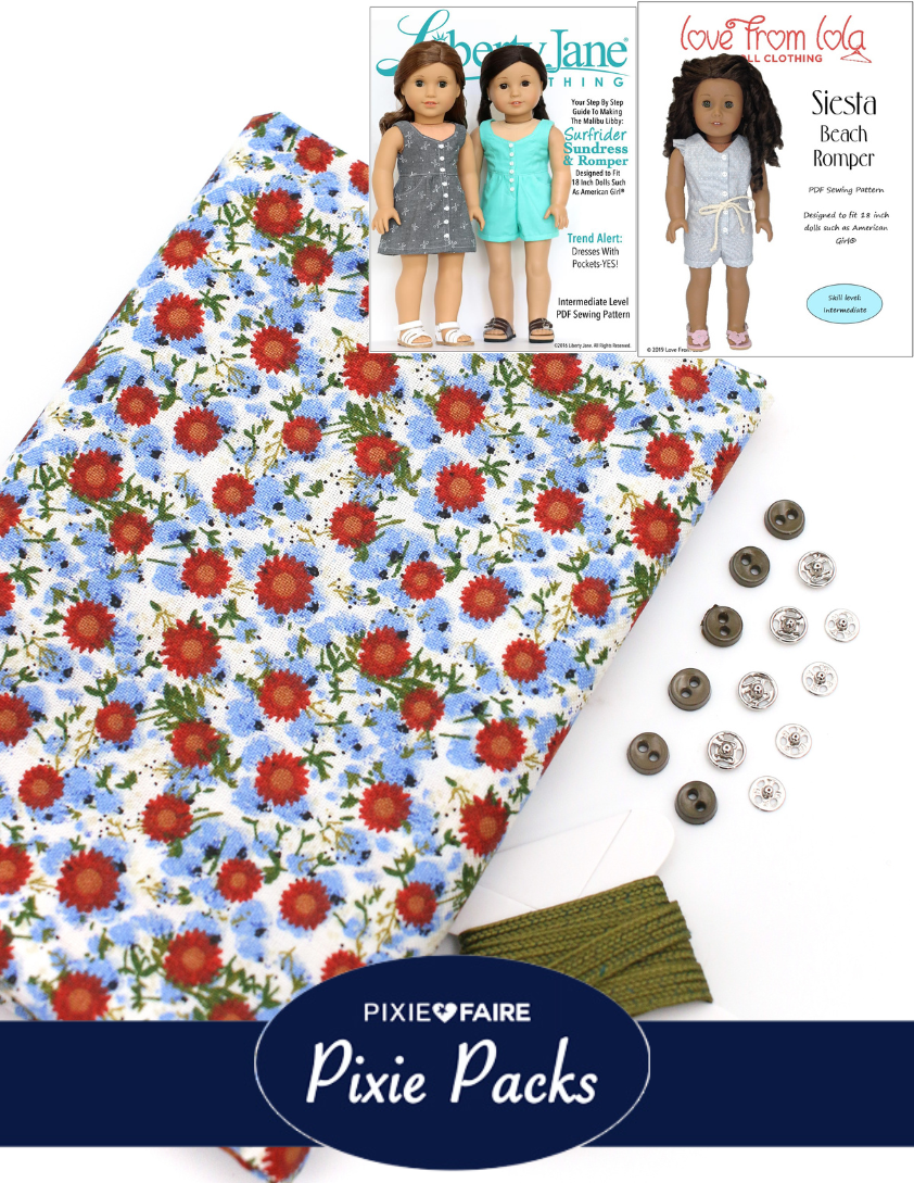Pixie Faire Pixie Packs Limited Edition Pixie Pack Summer Blooms Siesta Beach Romper Kit Pixie Faire