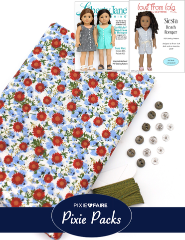 Pixie Faire Pixie Packs Limited Edition Pixie Pack Summer Blooms Siesta Beach Romper Kit Pixie Faire