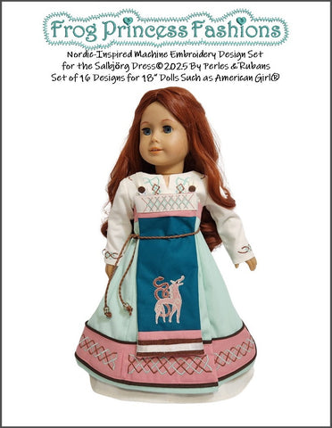 Nordic Inspired 18" Doll Machine Embroidery Design Set for the Salbjorg Dress