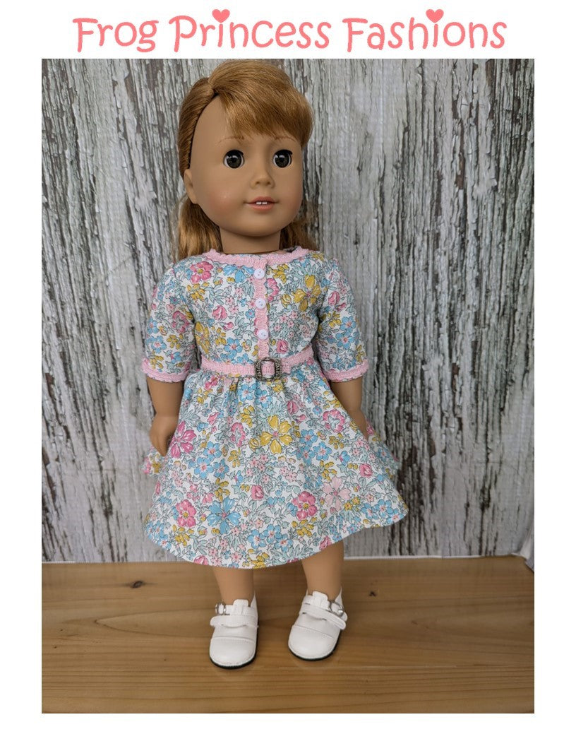 Frog Princess Fashions 18 Inch Historical Malt Shop Dress 18" Doll Clothes Pattern Pixie Faire