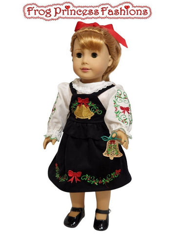 Frog Princess Fashions Machine Embroidery Design Bells and Bows Machine Embroidery Design Set For 18" Doll Clothes Pixie Faire