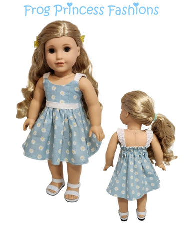 Frog Princess Fashions 18 Inch Modern Summertime Blues Sundress 18" Doll Clothes Pattern Pixie Faire