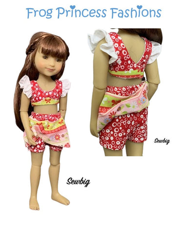 Frog Princess Fashions Ruby Red Fashion Friends Sweet July Crop Top and Skort Set Doll Clothes Pattern For 15" Ruby Red Fashion Friends® Pixie Faire