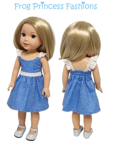 Frog Princess Fashions WellieWishers Summertime Blues Sundress 14.5" Doll Clothes Pattern Pixie Faire
