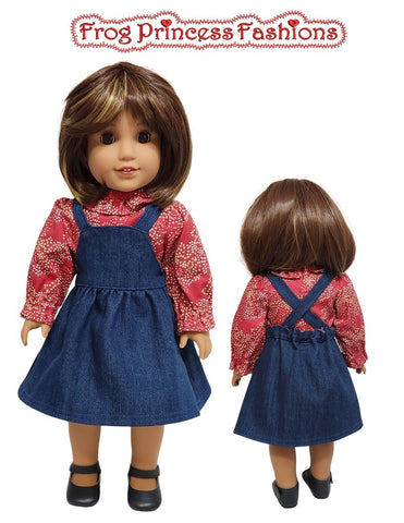 Frog Princess Fashions 18 Inch Modern Bells and Bows Jumper and Blouse Set 18" Doll Clothes Pattern Pixie Faire