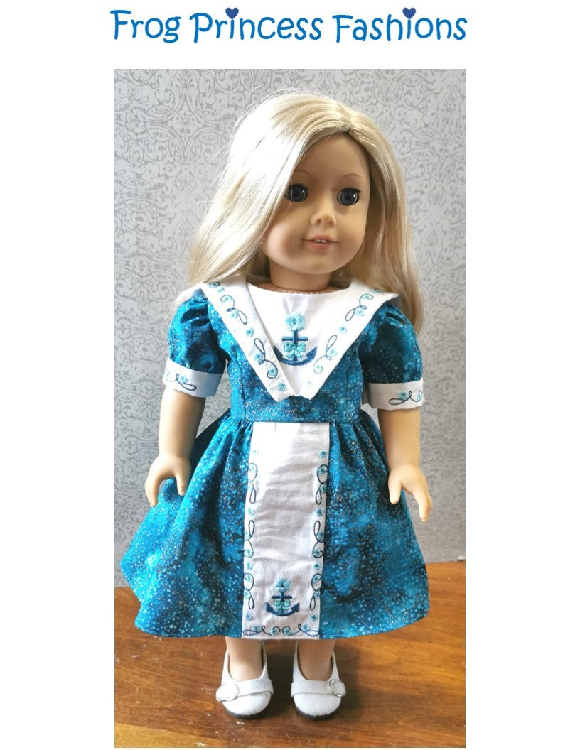 Frog Princess Fashions Machine Embroidery Design The Saylor Machine Embroidery Design Set For 18" Doll Clothes Pixie Faire