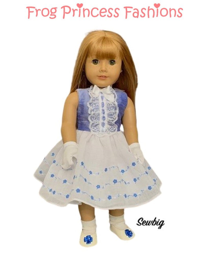 Frog Princess Fashions 18 Inch Historical Malt Shop Dress 18" Doll Clothes Pattern Pixie Faire