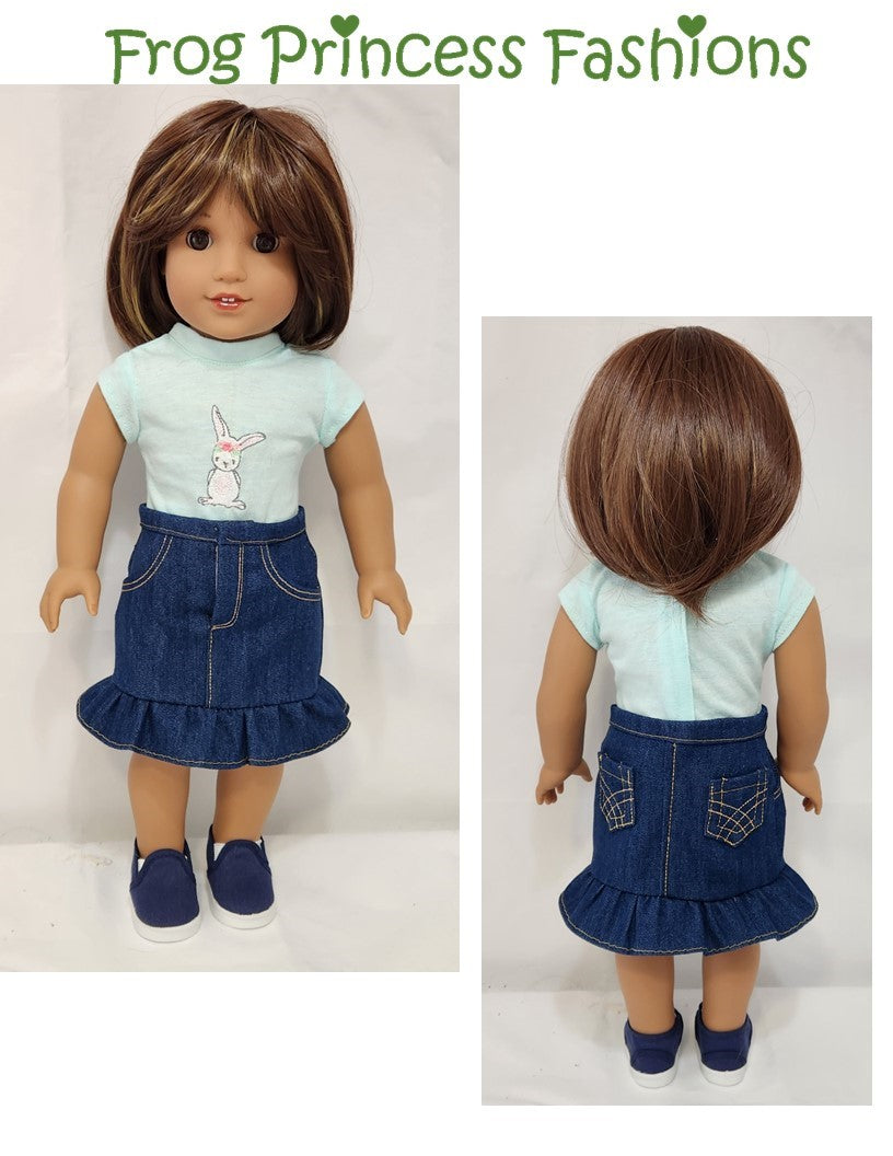 Frog Princess Fashions Machine Embroidery Design Jazzy Jean Pocket Machine Embroidery Design Set For 18" Doll Clothes Pixie Faire