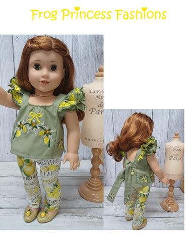 Frog Princess Fashions Machine Embroidery Design Lovely Lemons Machine Embroidery Design Set For 18" Doll Clothes Pixie Faire