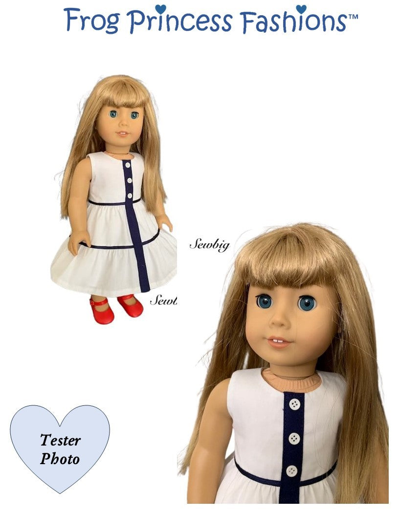 Frog Princess Fashions 18 Inch Modern Happy Tiers Dress 18" Doll Clothes Pattern Pixie Faire