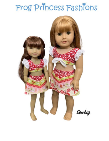 Frog Princess Fashions Ruby Red Fashion Friends Sweet July Crop Top and Skort Set Doll Clothes Pattern For 15" Ruby Red Fashion Friends® Pixie Faire