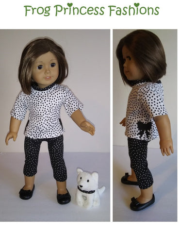 Frog Princess Fashions 18 Inch Modern Side Bow Tunic 18" Doll Clothes Pattern Pixie Faire