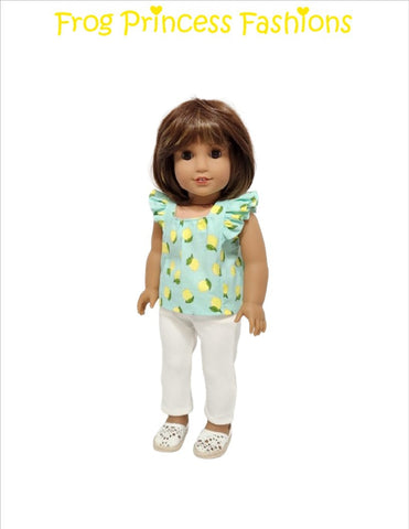 Frog Princess Fashions 18 Inch Modern Lovely Lemons Top 18" Doll Clothes Pattern Pixie Faire