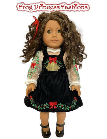 Frog Princess Fashions Machine Embroidery Design Bells and Bows Machine Embroidery Design Set For 18" Doll Clothes Pixie Faire