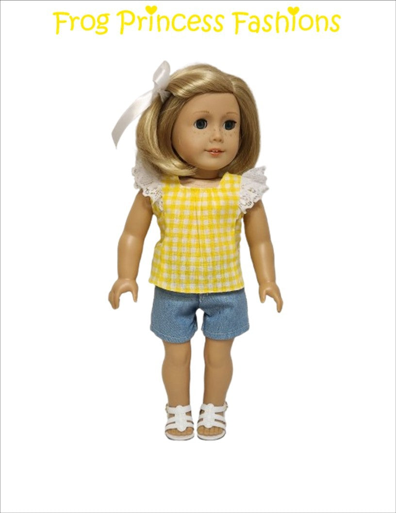 Frog Princess Fashions 18 Inch Modern Lovely Lemons Top 18" Doll Clothes Pattern Pixie Faire