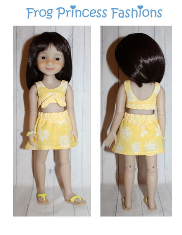 Frog Princess Fashions Ruby Red Fashion Friends Sweet July Crop Top and Skort Set Doll Clothes Pattern For 15" Ruby Red Fashion Friends® Pixie Faire