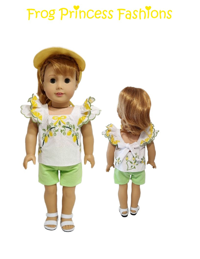 Frog Princess Fashions Machine Embroidery Design Lovely Lemons Machine Embroidery Design Set For 18" Doll Clothes Pixie Faire
