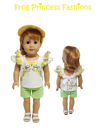 Frog Princess Fashions Machine Embroidery Design Lovely Lemons Machine Embroidery Design Set For 18" Doll Clothes Pixie Faire