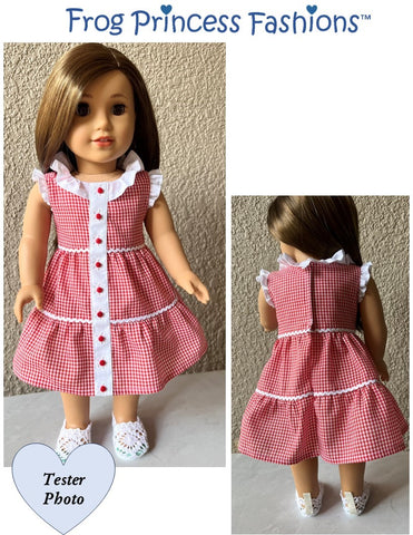 Frog Princess Fashions 18 Inch Modern Happy Tiers Dress 18" Doll Clothes Pattern Pixie Faire